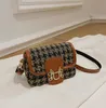 Fashion leopard print check handbag mini children's baby print woolen lipstick bags crossbody small bag