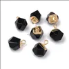 Colliers pendentifs pierres précieuses semi-précieuses 5pcs collier pendentif rond à facettes pour la fabrication de bijoux bricolage fournitures artisanales faites à la main Drop Deli Dhhke