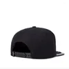 Caps de bola 2022 Moda Hip Hop Hat Men Women Leather Birm Ajustável Preto