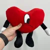 Red Love Heart Bad Bunny Movies TV Plush Dolls Toy Stuffed Animals Singer Singer Artist PP Cotton Living Home Decoration Gift
