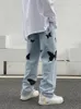 Hommes Jeans Papillon Imprimer Hommes Pantalon Lâche Baggy Casual Denim Streetwear Droite Mode Pantalon Vêtements Vintage