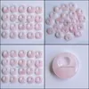 Charms 18Mm Natural Stone Crystals Gogo Donut Charms Rose Quartz Pendants Beads For Jewelry Making Wholesale Drop Delive Dhseller2010 Dhxak