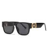 Солнцезащитные очки негабаритные женские женские квадратные дизайнерские дизайнерские винтажные солнечные очки для мужчин Hop Hop Shades UV400 270A