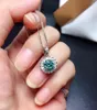 Components S925 Sterling Silver Blue And Green Mosan Diamond Ring Earrings Pendant Set 1.0ctD VVS1 Level Clarity Hip Hop Trend Fashion