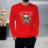 Erkek Hoodies Kış Yeni Moda Marka Karikatür Desen Baskı Sıcak Elmaslar Tasarım Kazak Uzun Kollu Yuvarlak Boyun Sıradan Alt Dip Çok Renkli Kazak M-4XL