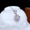 Komponenter Silver 925 Mosan Diamond Snowflake Pendant 1.0ct - 5.0ct D Color VVS1 Klass Clarity Luxury Jewelry Wedding for Women