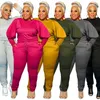 Kvinnors plus -storlek Tracksuits Women Tracksuit 2 Piece Set Winter Plus Size Long Sleeve Top and Pants Sweatsuit Joggers Matching Sets Wholesale Dropshipping L220905