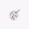 925 Silverhalsband 14mm Garnet Enhanced Pendant Box Chain Women's Necklace