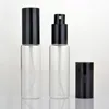 高品質の30mlガラス香水ボトルクリアスプレーボトル30 mlの空のフレグランスパッケージボトルブラックシルバーゴールドキャップSN418361220