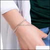Bracelets de charme Lady Girl Sier Infinity Symbole d'amour sans fin Bracelet de charme Bijoux Cadeau avec bracelet en cristal brillant pour l'amitié / Si Dhrsx
