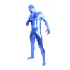 Unisex fancy kl￤nning gl￤nsande metalliska kattdr￤kt kostymer svart full huva lycar spandenx zentai bodysuit fest klubb scen kostymer ￶ppet ￶ga och mun