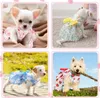 Vêtements pour chiens Robes pour chiens Floral Chiot Jupe Pet Princess Bowknot Dress Cute Doggie Summer Outfits Pets Clothes for Small Dogs Yorkie Female Cat XS A391