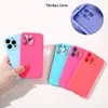 Verdikte 2 mm siliconen telefoonhoesjes voor iPhone 14 Pro Max 13 12 11 XS XR 8 7 plus vaste kleur rugkap TPU Soft Shell Shockproof Anti Drop