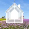 Transfert de chaleur Décoration De Noël Maison Pendentif DIY Sublimation Blanc Vent Carillon Maison Jardin Ornement