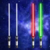 LED Space Sword 2 Pack Toys Light مع أصوات الحركة حساسة 2 الألوان 66 سم