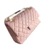 CC Bag Shopping s 2022ss Rose Clair Classique À Double Rabat En Cuir D'agneau Designer Bandoulière Épaule Or / Argent Métal Matériel Matelasse Cha