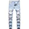 Jeans skinny masculinos de Hole Ripped fashoin calças finas casuais tamanho 28-42 calças de cintura middas