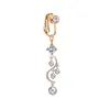 Fake Dingling Belly Button Rings CZ Body Clip on Dangle Navel Ring for Women and Girls