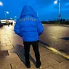 2023 Mäns ner ActiveWear Trapstar Blue Irongate Jacket Löstagbar huva Toppkvalitet broderad bomullsvarma kvinnor Parka XS-XL