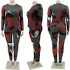 Kvinnors plus storlek spårdräkter plus storlek två stycken Set Women Tracksuits Camouflage Tracksuit Långärmad jogging byxor Sportdräkt Partihandel Dropshipping L220905