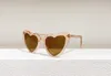 Crytal roze/bruine transparante hart zonnebrillen 181 vrouwen feestglazen tinten occhiali da sole pupulaire stijlen