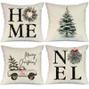 Pillow Case Christmas Ers 18X18 Inch Set Of 4 Farmhouse Cases For Sofa Couch Decorations Throw Drop Delivery 2022 Sports2010 Am9Go