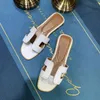 디자이너 H 슬리퍼 Oran Herme Sandal MS Oram Sandal Slipper 최고 슬리퍼 럭셔리 여성 여성 정품 가죽 플랫 신발 샌들 파티 웨딩