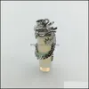 Charms Naturalny kryształowy smok trzymający cylindryczny kształt czakra chakra urok wisiorki kwarcowe do biżuterii Dhseller2010 dhwi6