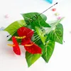 Flores decorativas 35 cm 12Heads Artificial Anturium Green Red Plants Fake Plants Fake Garden Lar Room Decoração do quarto