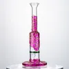 Love Glass Bongs Vackra Beecomb Perc Hookahs 9 tum rökrör 3 mm tjocka vattenrör Färgglada dabbargsgröna blå bongar med 14 mm skål