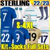 S-4XL Sterling Mount CFC Soccer Jerseys Au Ba Me Yang 22 23 Fansspeler Havertz Kante Werner Pulisic Ziyech 2022 2023 Men Kit Socks Full Sets voetbalshirt Top