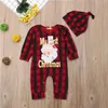 Romances Emmababy meu primeiro Natal menino menina unissex romances roupas xadrez roupas de lazer garotas garotas de Natal Rompers de Natal Gifts 220905