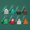 Dekompresyon oyuncak 8pcs mini pop push kabarcık anahtarlık Noel basit dimple fidget oyuncaklar stres rahatlama oyuncak kolye santa anahtarlık Noel için 220905