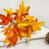 Dekoratif çiçekler 2pcs simülasyon yapay cadılar bayramı şükran günü bitki yaprağı dekorasyon aksesuarları şubeler akçaağaç demet