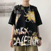 رجال القمصان الرجال مضحك مصمم هاراجوكو الهيب هوب قميص مطبوع صيف 2022 رجل يابانية الشارع