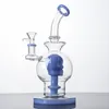 Wholesale Glass Bong Hookahs Skull Showerhead Perc Percolator Water Pipes 14mm Female Joint Bongs Ball Style Oil Dab Rigs With Bowl