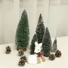 Christmas Decorations 1Pc Mini Tree Pine Needle Flocking Stained White Cedar Desktop Diy Shooting Year Decoration House Goods