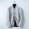 Jackets para hombres Dise￱ador de moda casual Hombres 80% lana Material de lana de doble cara Chaqueta de b￩isbol para hombres Cat￳n de abrigo gris s￳lido 1703