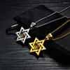 Pendentif Colliers Creative Trendy Six Branched Star Collier pour hommes Personnalité Demon Eye Acier inoxydable Mode Boy Bijoux Cadeau