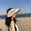 태양 모자 여성 여름 방지 방지 플로피 비치 와이드 사이드 모자 면화 패션 짚 모자 200r