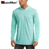 T-shirts pour hommes MAGCOMSEN T-shirt de protection solaire UV à capuche pour hommes à manches longues à séchage rapide plage été UPF 50 T-shirt à capuche homme surf t-shirts hauts 220905