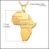 Colares pendentes Moda Africa Map Pingente Colar para homens Jóias etíopes Aço inoxidável Hip Hop Hop Lulubaby Dhbzf