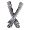 Décoration de fête 1 paire de gants complets pour les doigts Grande robe de cosplay de mariage Satin Femmes