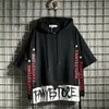 HOUZHOU Sweatshirt met capuchon voor heren Casual zwarte hoodies Tops Techwear Hip Hop Harajuku Patchwork Japanse streetwear Zomertops 220905