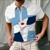 Herren Polos Shirt Mode Schönheit Druck Kurzarm Tops Für Männer Casual drehen-unten Kragen Zip-up Shirts 2022 sommer männer Lose