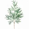 Decorative Flowers Artificial Green Cypress Tree Leaf Pine Needle Leaves Branch Christmas Wedding Home Office El Decoration