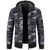 Cardigan camuflagem de camuflagem de malha masculino