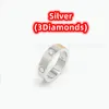 Moda gorąca sprzedaż pierścieni zespołów z diamentami i bez diamentów w trzech kolorach
