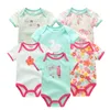 Barboteuses bébé body 6-pack mode corps à manches courtes né costumes infantile combinaison dessin animé enfants bébé fille vêtements 220905