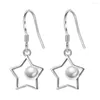 Серьги серебряной серебряные украшения высококачественная женщина мода Ретро длинная кисточка пентаграмма крюк